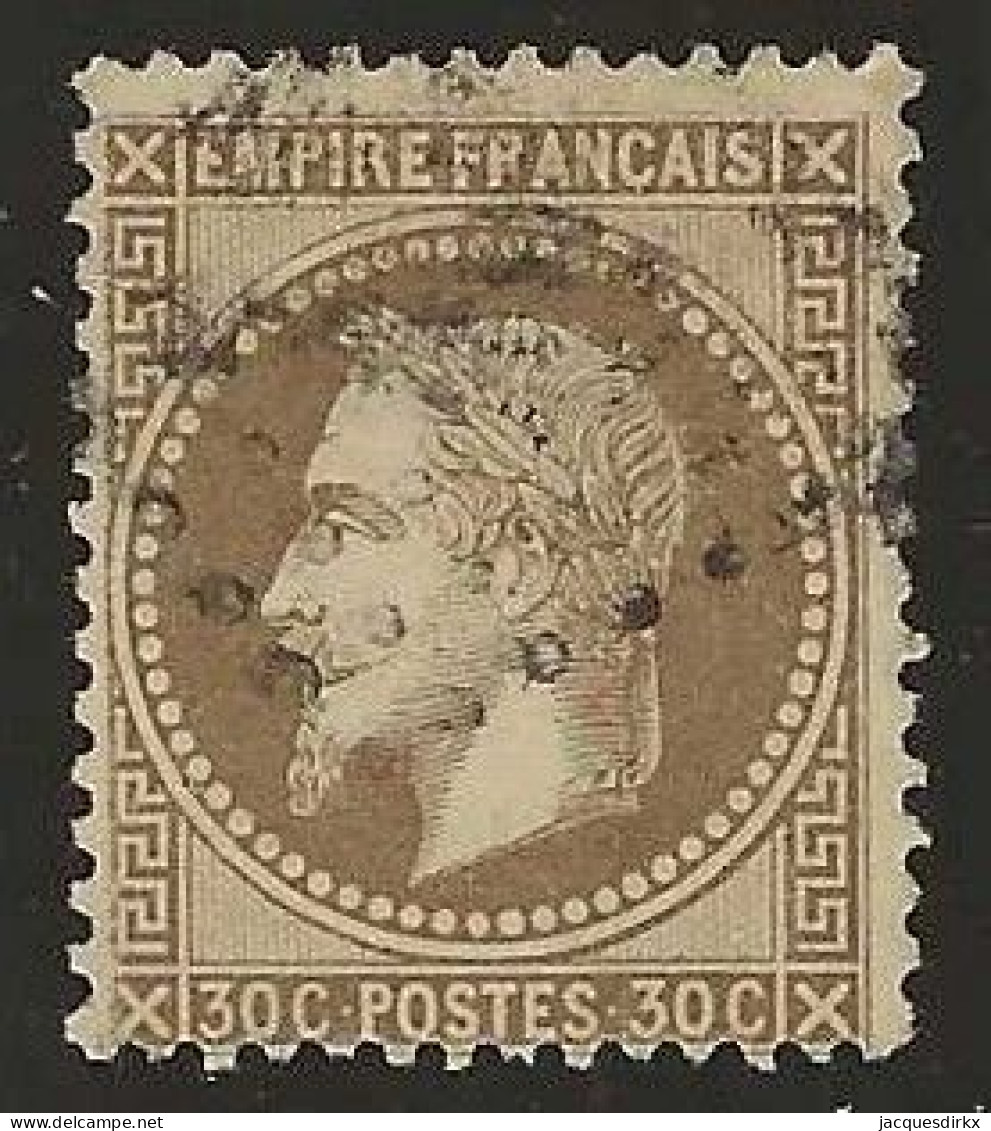 France  .  Y&T   .   30  .    O  .     Oblitéré - 1863-1870 Napoléon III Con Laureles