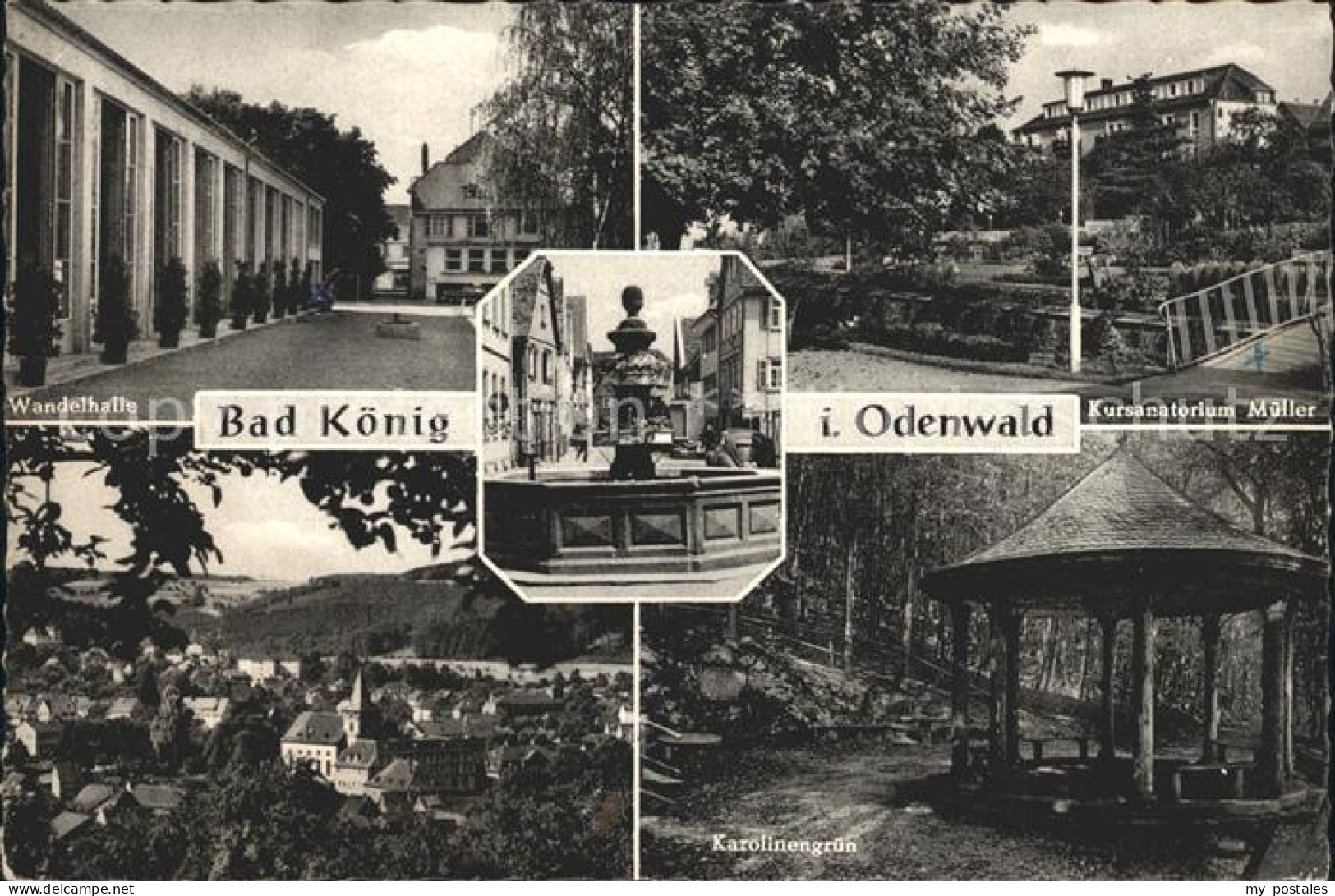 72219256 Bad Koenig Odenwald WandelhalleBrunnen Kursanatorium Mueller Stadtblick - Bad König