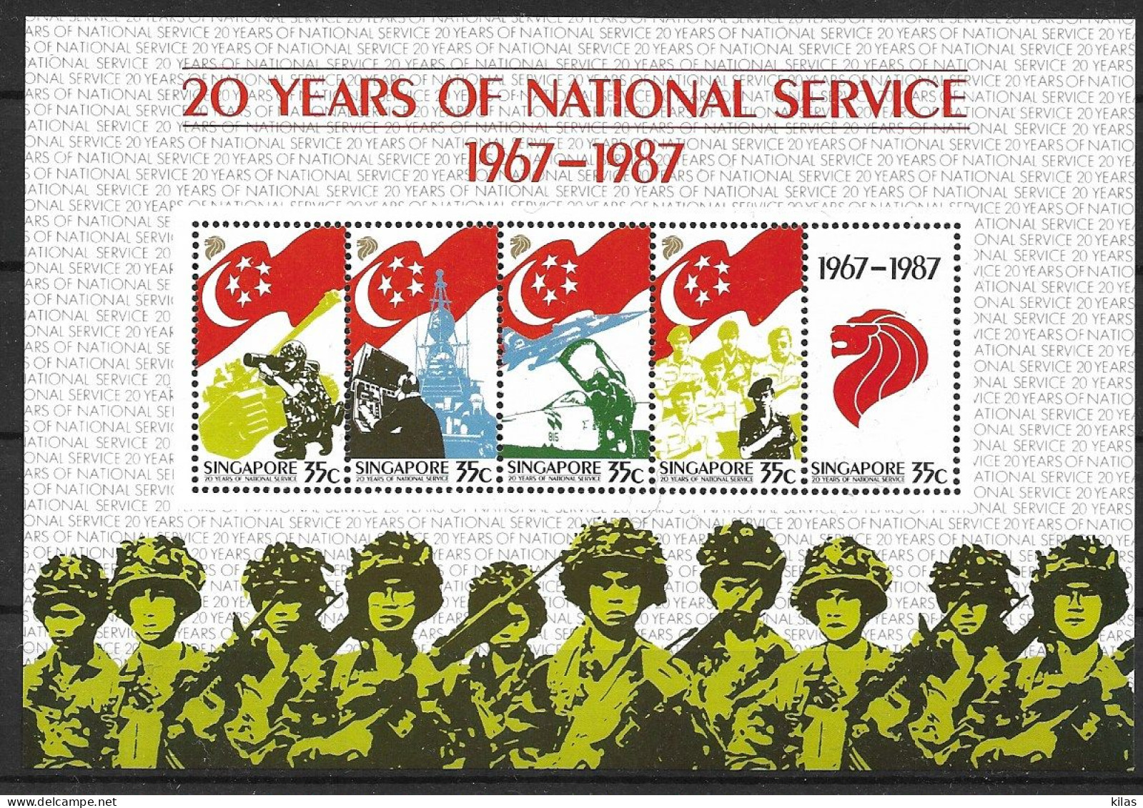 SINGAPORE 1987 20 YEARS OF NATIONAL SERVICE  MNH - Singapour (1959-...)