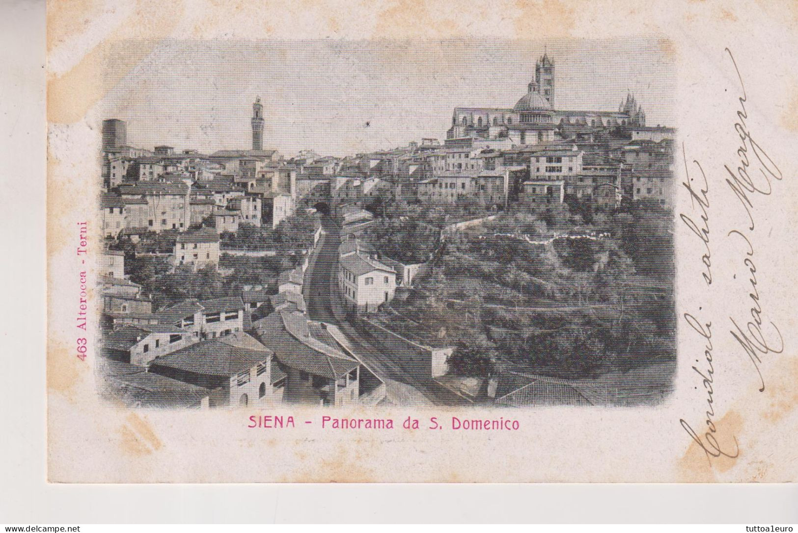 SIENA  PANORAMA DA S. DOMENICO  VG 1907 - Siena