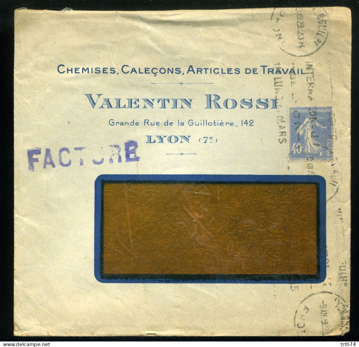 ENVELOPPE A EN TÊTE Valentin Rossi 69 Lyon Chemises Caleçon ( Logo Ancre De Marine IDOL ) - Kleidung & Textil