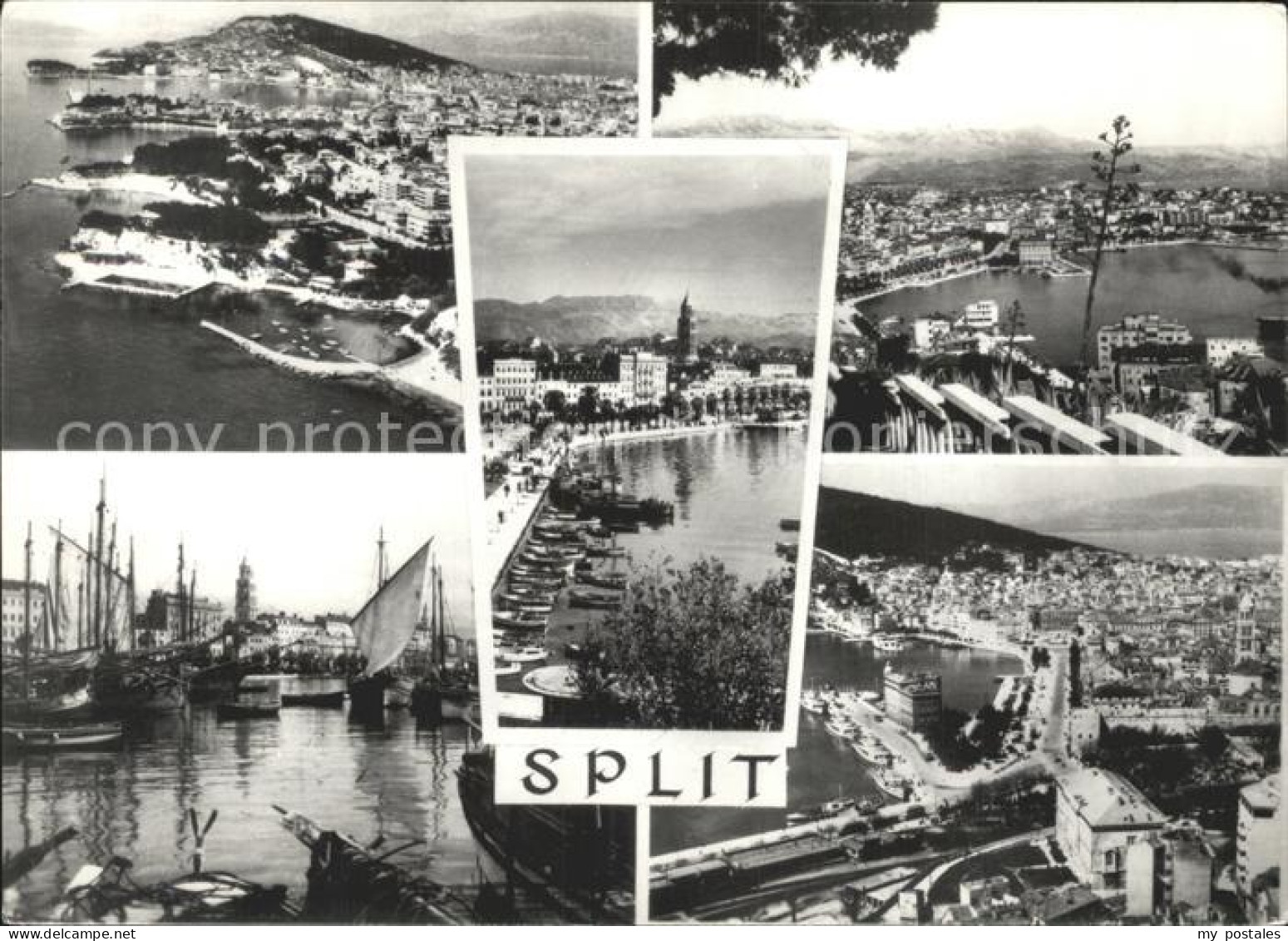 72219152 Split Spalato Fliegeraufnahme Stadt Und Hafen Croatia - Croatie