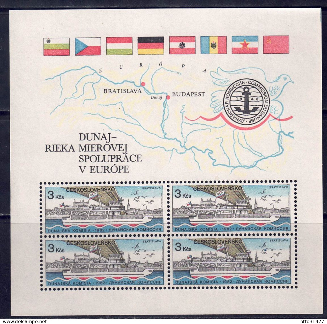 CSSR 1982 - Donaukommission, Block 51, Postfrisch ** / MNH - Blocs-feuillets