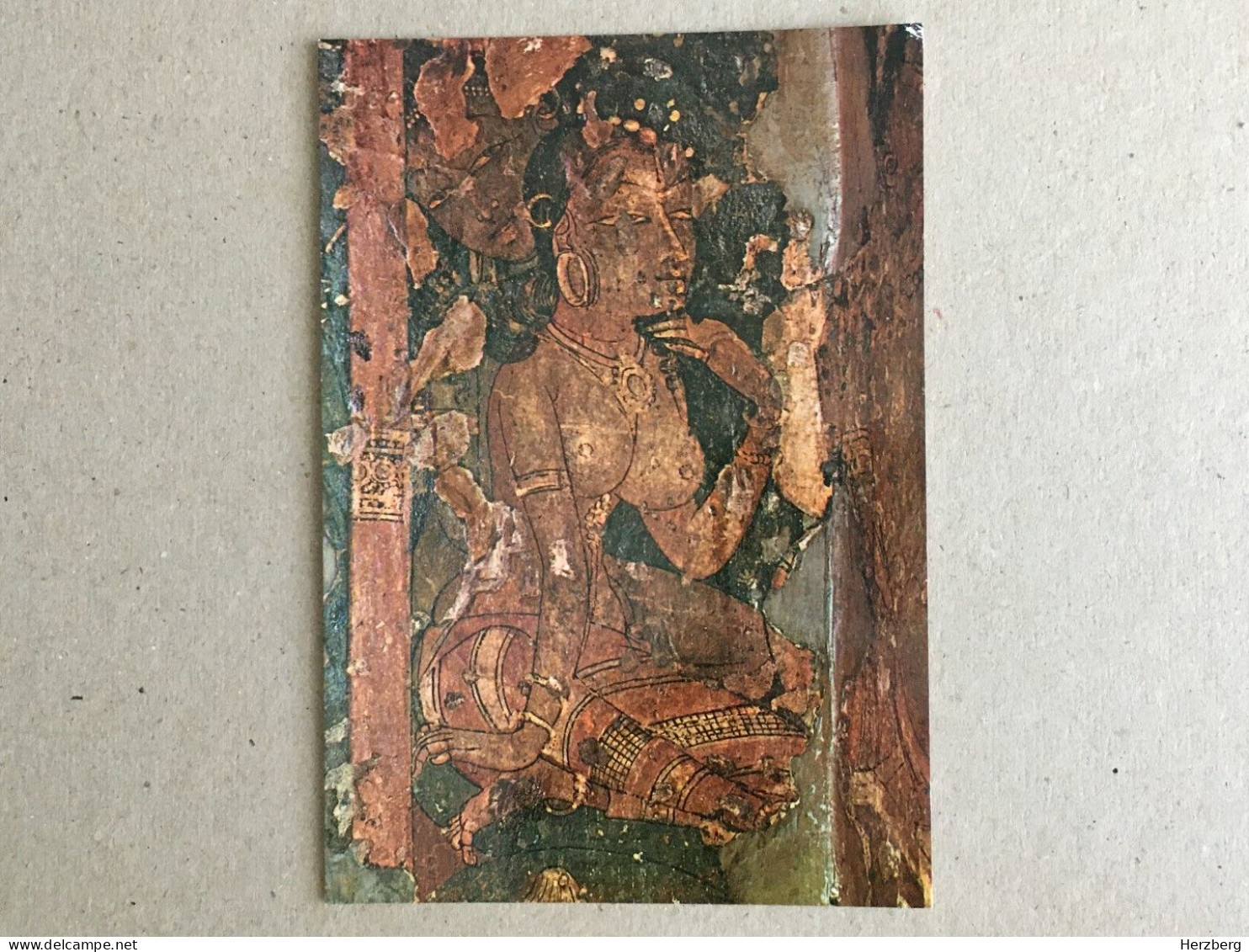 India Indie Indien - Ajanta Female Figure Mural Painting Fresco - Indien