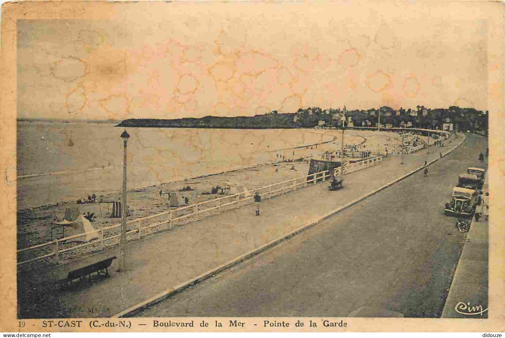 22 - Saint Cast - Boulevard De La Mer - Pointe De La Garde - Automobiles - CPA - Oblitération Ronde De 1936 - Voir Scans - Saint-Cast-le-Guildo