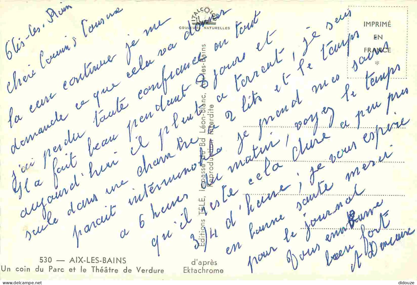 73 - Aix Les Bains - Un Coin Du Par Cet Le Théâtre De Verdure - Carte Dentelée - CPSM Format CPA - Voir Scans Recto-Vers - Aix Les Bains