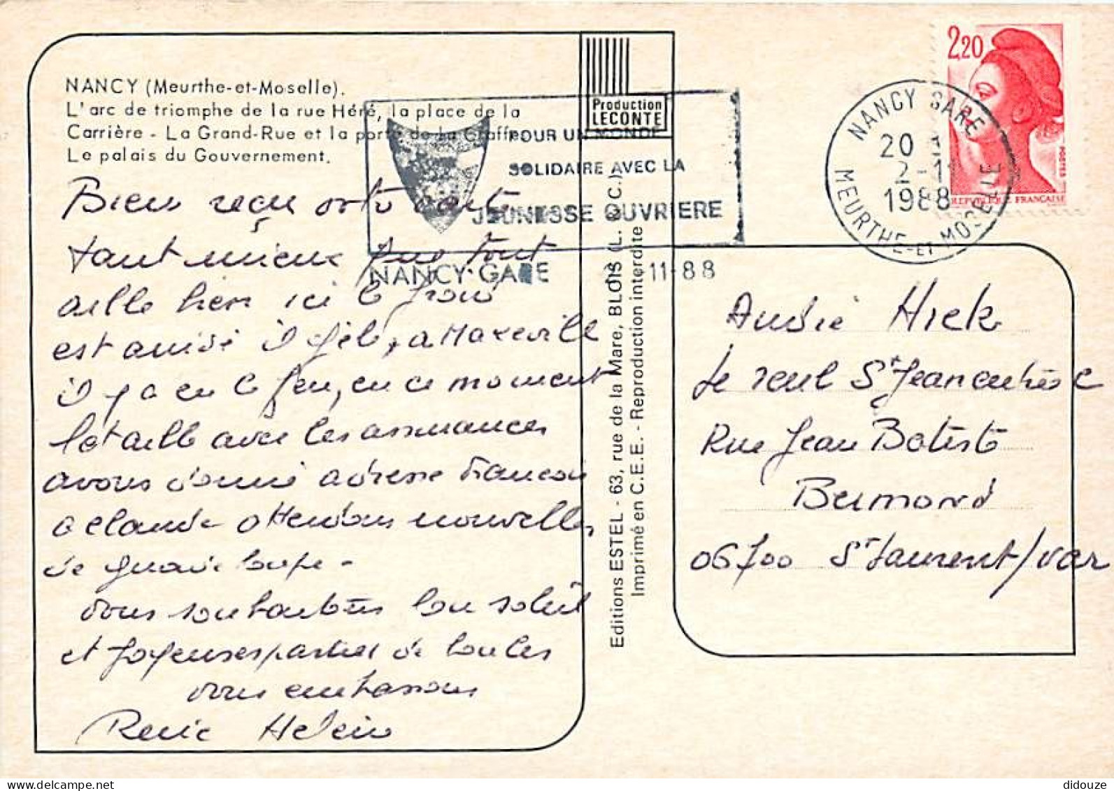 54 - Nancy - Multivues - Chardons - Devise Qui S'y Frotte S'y Pique - Flamme Postale De Nancy - CPM - Voir Scans Recto-V - Nancy