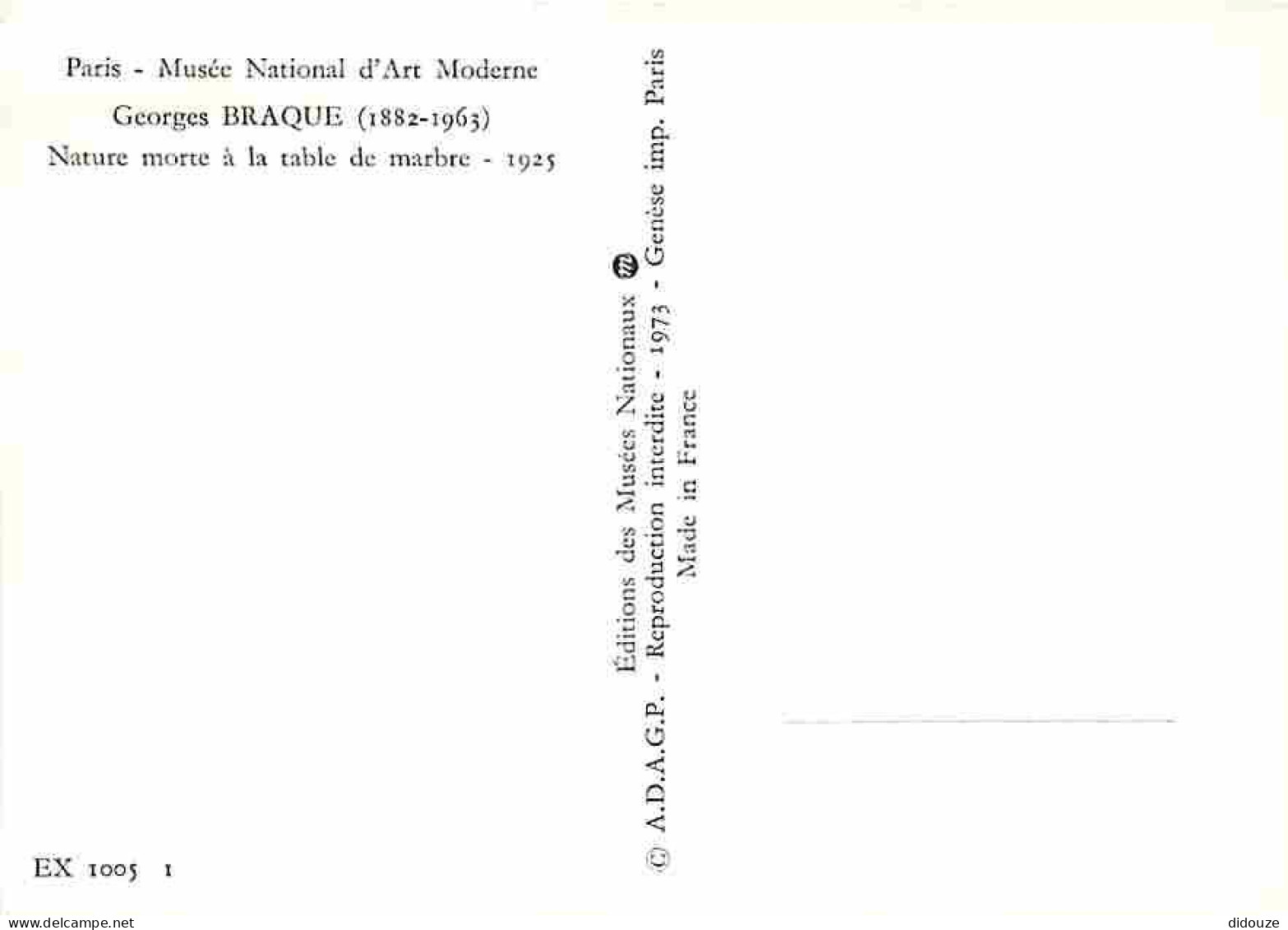 Art - Peinture - Georges Braque - Nature Morte à La Table De Marbre - Musée National D'Art Moderne De Paris - Carte Neuv - Peintures & Tableaux