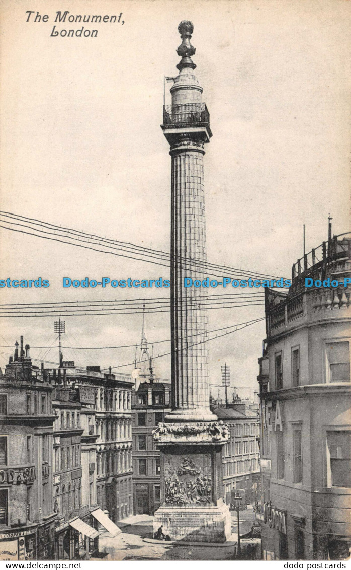 R109316 The Monument. London. Valentine - Andere & Zonder Classificatie