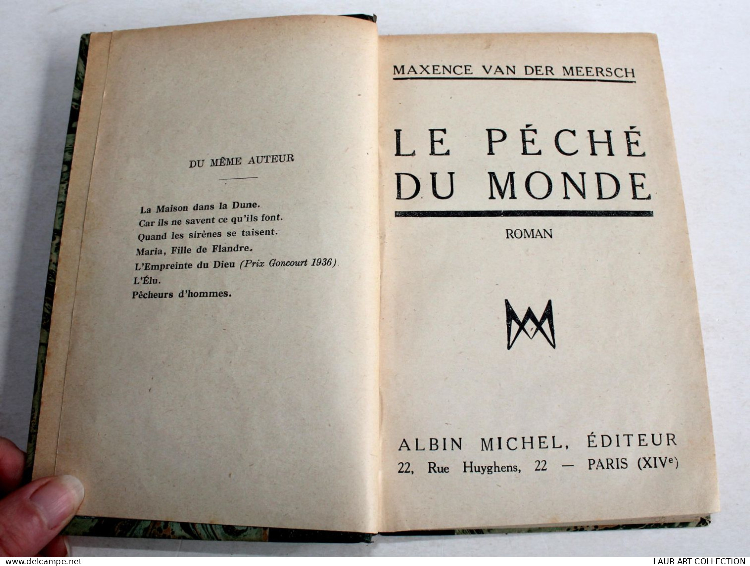 LE PÉCHÉ DU MONDE, ROMAN Par MAXENCE VAN DER MEERSCH 1934 ALBIN MICHEL EDITEUR / LIVRE ANCIEN XXe SIECLE (1303.46) - 1901-1940