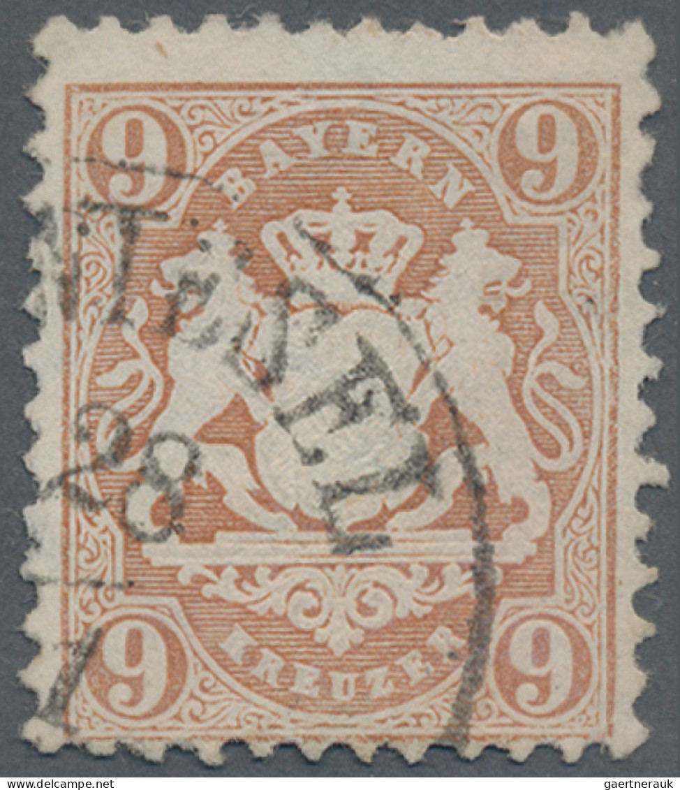 Bayern - Marken Und Briefe: 1873, 9 Kr. Braun, Wz. X, Sauber Gestempeltes Kabine - Otros & Sin Clasificación