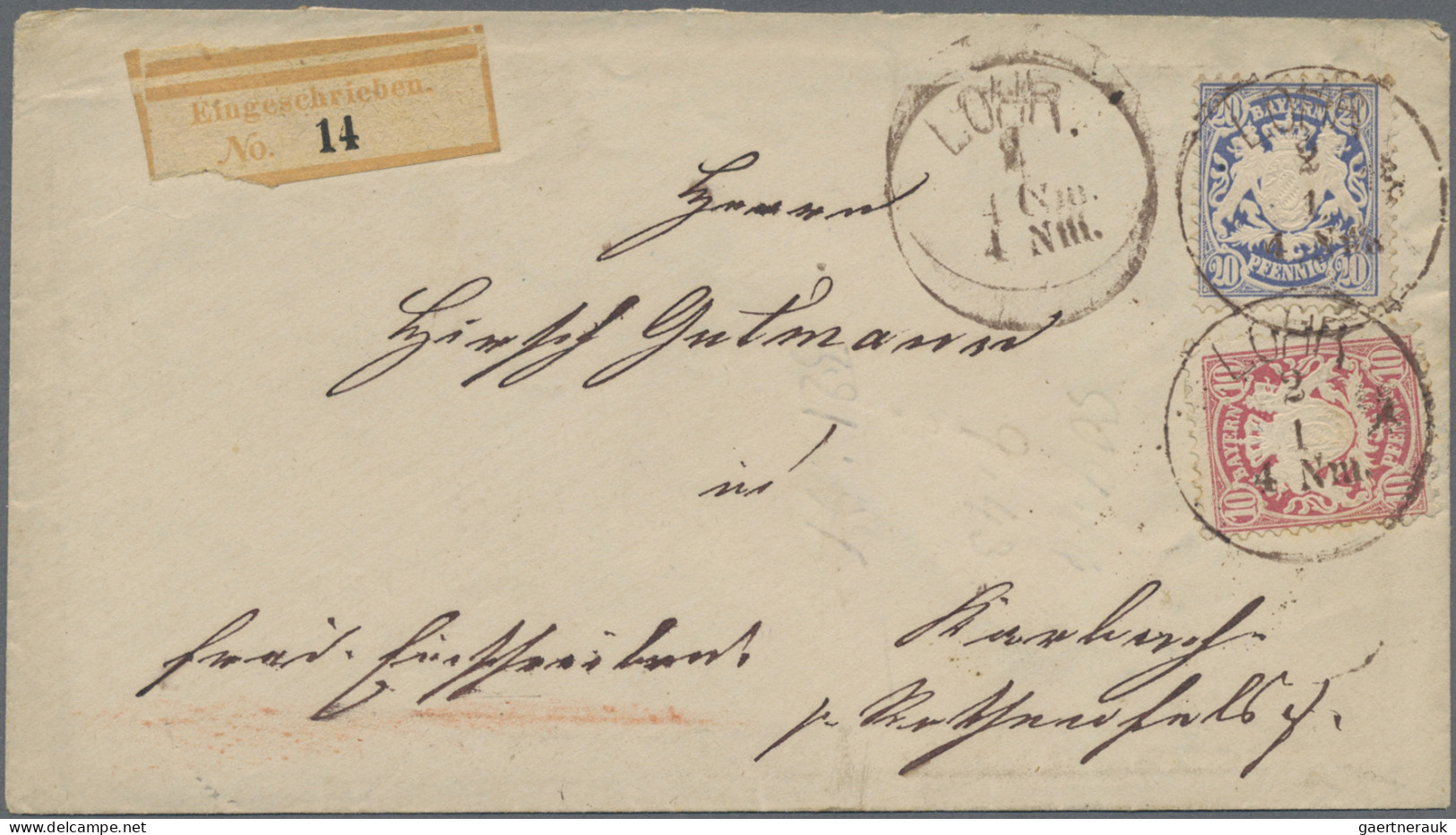 Bayern - Marken Und Briefe: 1876, 10 Pf Helllilarosa U. 20 Pf Graublau, Beide Ma - Other & Unclassified