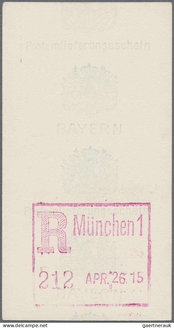 Bayern - Besonderheiten: 1915, Einschreibstempel, Roter R-Maschinenstempel "Münc - Other & Unclassified