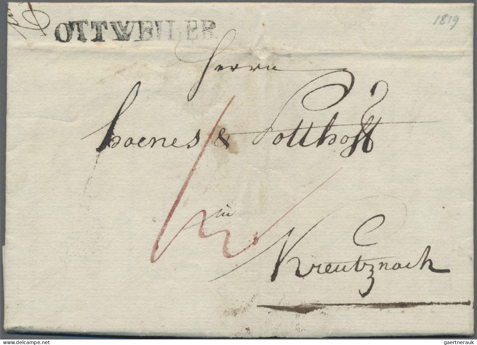 Preußen - Vorphilatelie: 1819: Faltbrief Von Tholay (Saarland) Vom 1. Oct. über - Préphilatélie