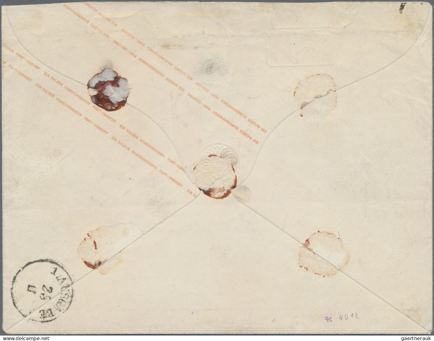 Thurn & Taxis - Ganzsachen: 1867, Umschlag ½ Sgr. Orange Im Großformat Mit Zusat - Autres & Non Classés