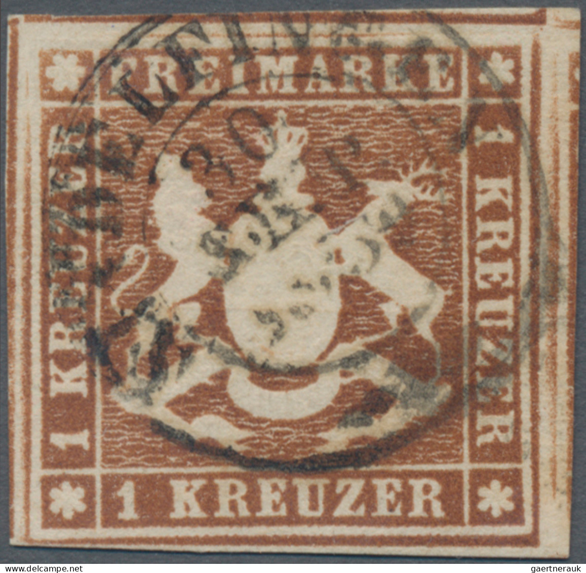 Württemberg - Marken Und Briefe: 1857, 1 Kr. Braun, K 2 SINDELFINGEN, Gut Gerand - Otros & Sin Clasificación