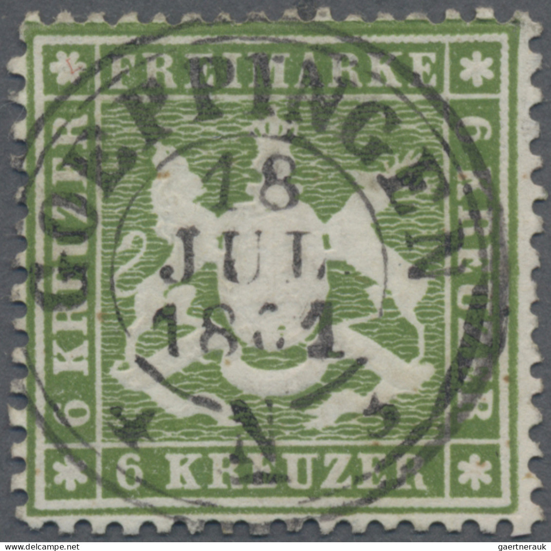 Württemberg - Marken Und Briefe: 1861, 6 Kr. Grün, K 2 GÖEPPINGEN, Kabinett, Gep - Otros & Sin Clasificación