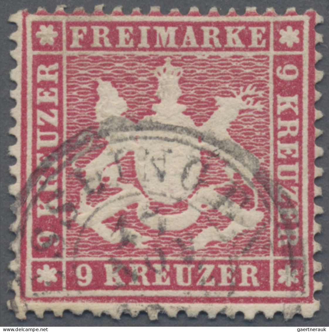 Württemberg - Marken Und Briefe: 1860, 9 Kr. Hellkarmin, K 2 ESSLINGEN, Tadellos - Otros & Sin Clasificación