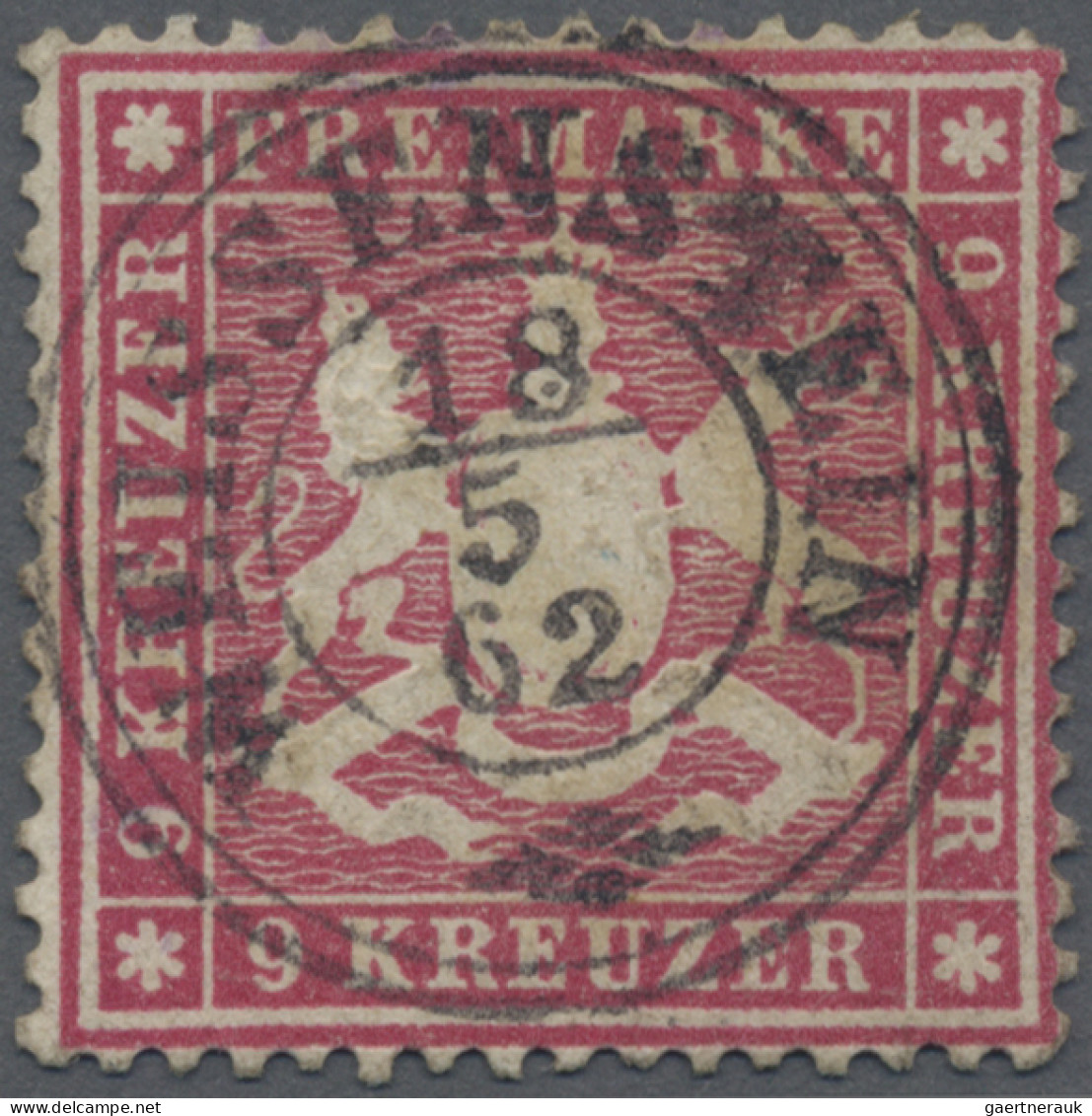 Württemberg - Marken Und Briefe: 1860, 9 Kr. Karmin, K 2 WEISSENSTEIN, Pracht, G - Autres & Non Classés