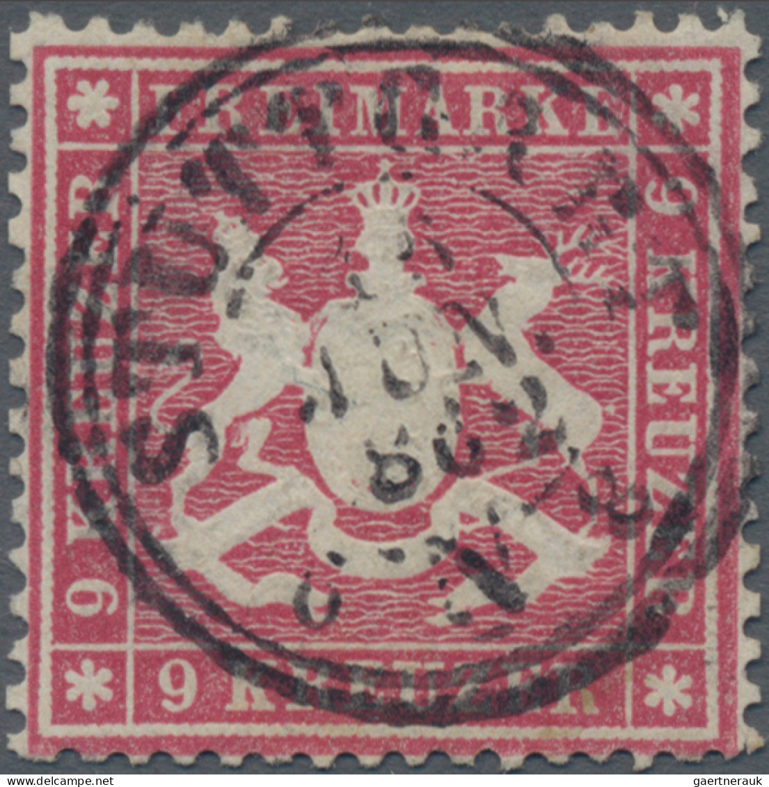 Württemberg - Marken Und Briefe: 1861, 9 Kr. Karmin, K 2 STUTTGART, Kabinett, Fo - Autres & Non Classés