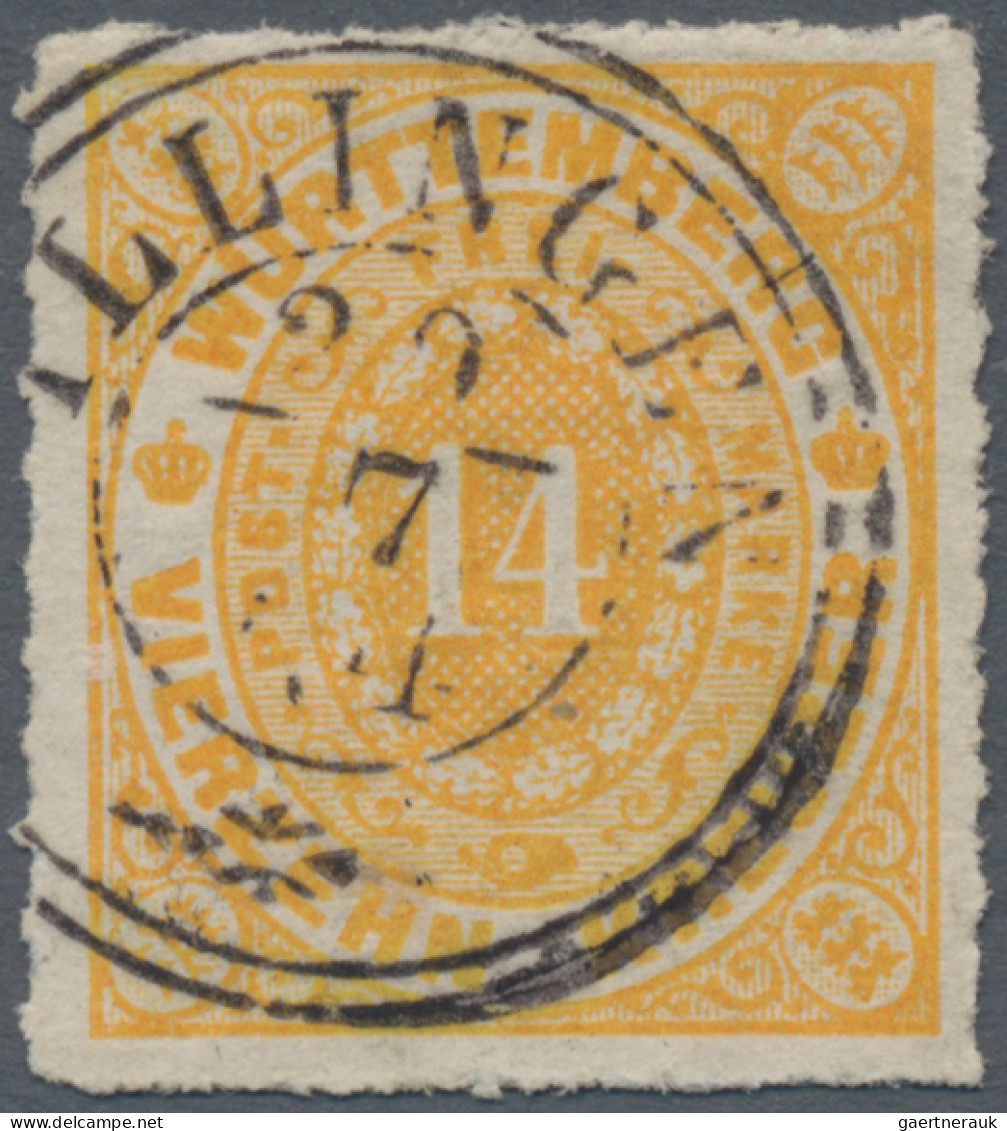 Württemberg - Marken Und Briefe: 1869, 14 Kr. Gelborange, K 2 ILLINGEN, Kabinett - Otros & Sin Clasificación