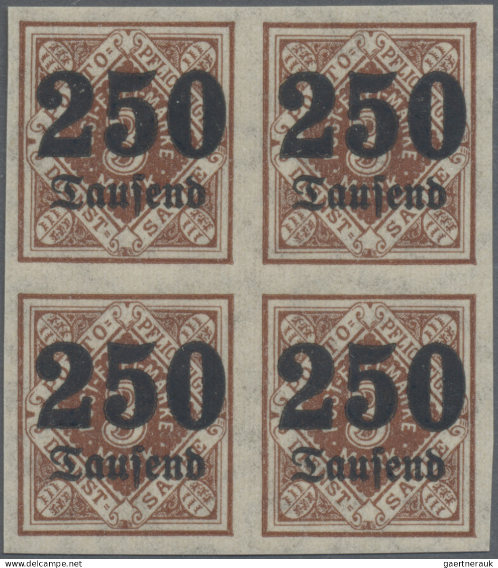 Württemberg - Marken und Briefe: 1923, Dienst 'Ziffern in Raute' mit Aufdruck 10