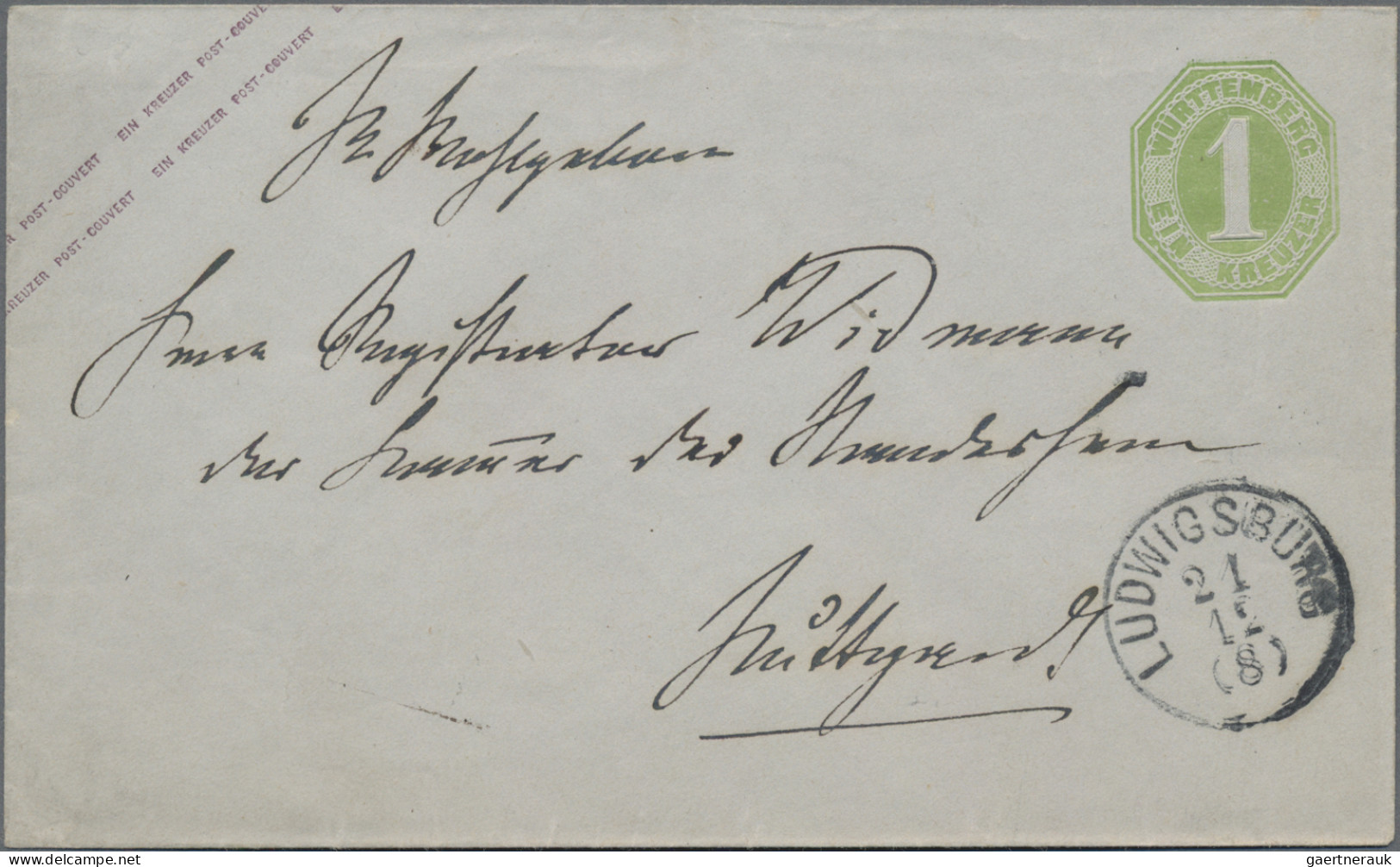 Württemberg - Ganzsachen: 1874, 1 Kr. Umschlag, Zwei Exemplare Sowie 1875, 3 Kr. - Other & Unclassified