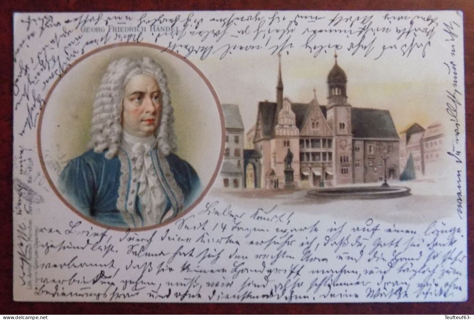 AK Litho. Georg Friedrich Händel - Obl. Breslau - Chanteurs & Musiciens