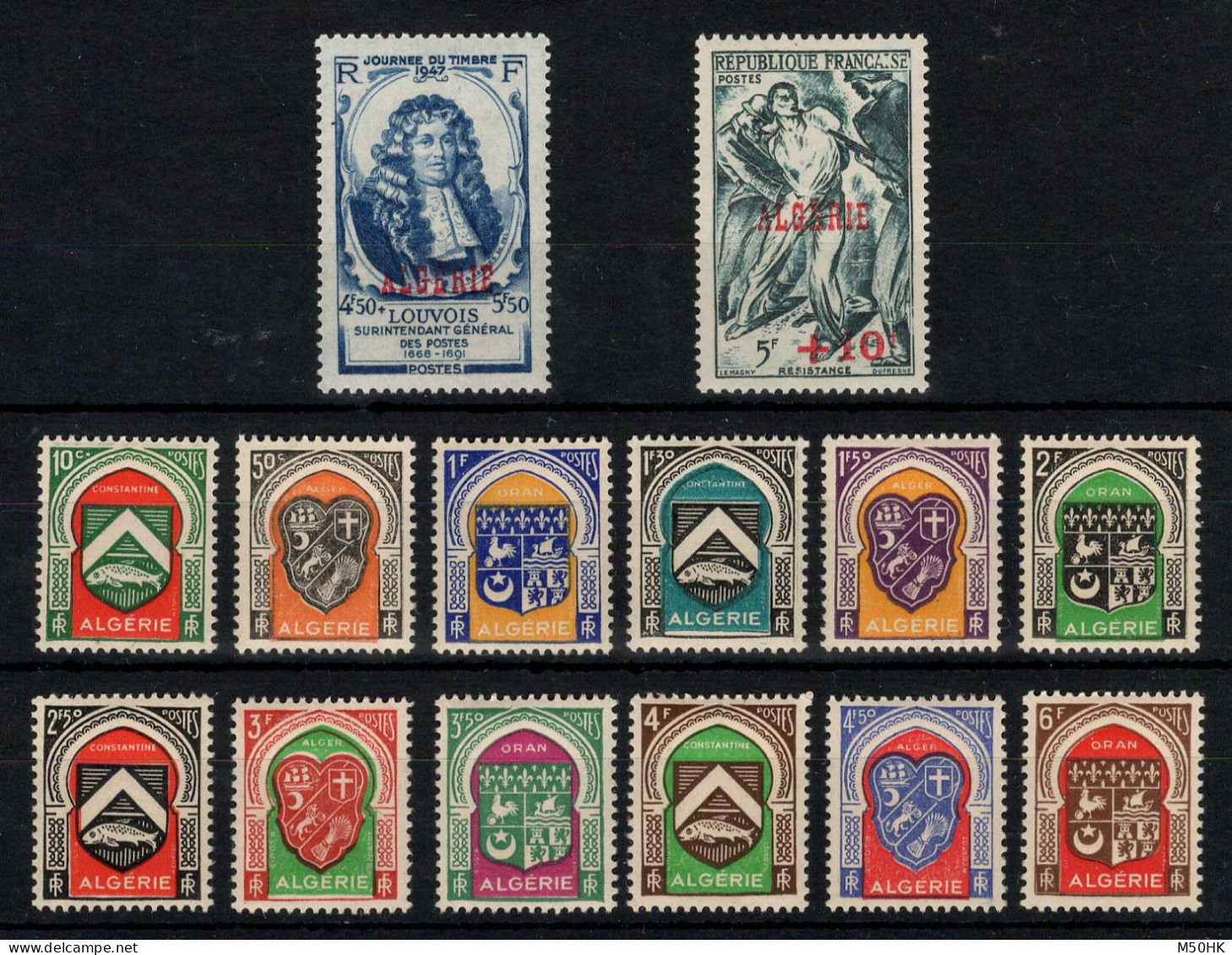 Algérie - Année Complète 1947 - YV 253 + 254 à 265 + 266 N** MNH Luxe Complète , 14 Timbres , Cote 15,50 Euros - Années Complètes