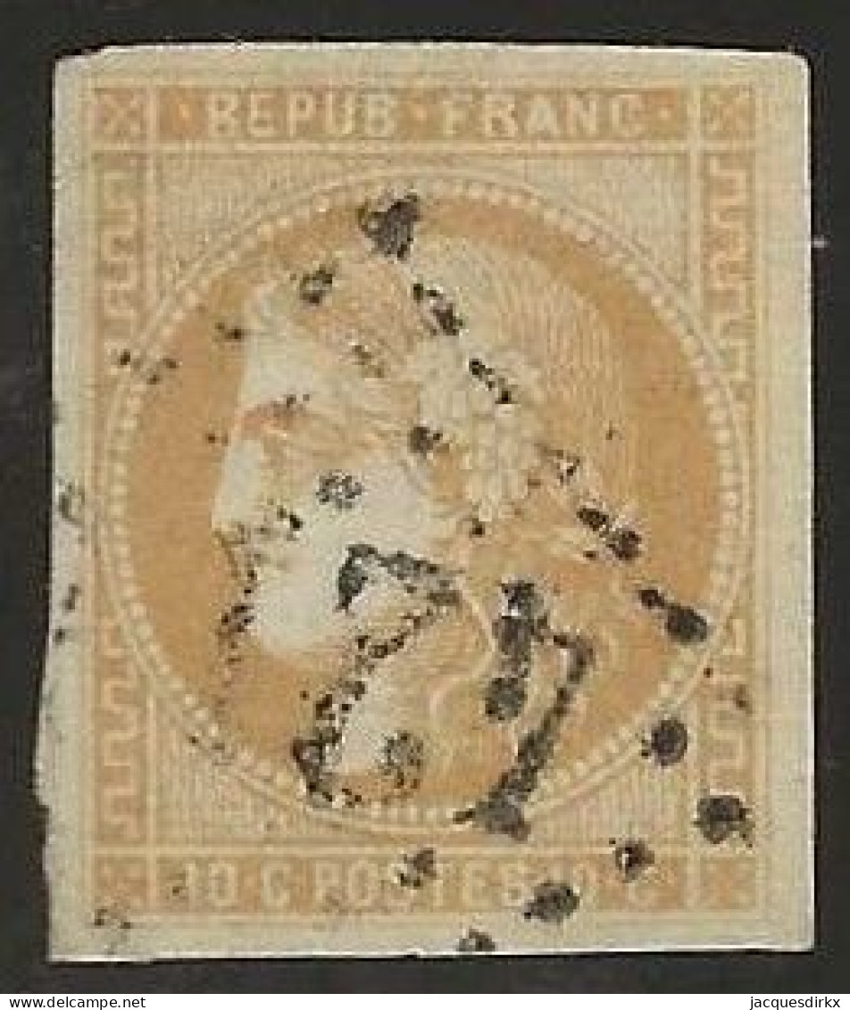 France  .  Y&T   .   43 A  (2 Scans)   .    O  .     Oblitéré - 1870 Bordeaux Printing