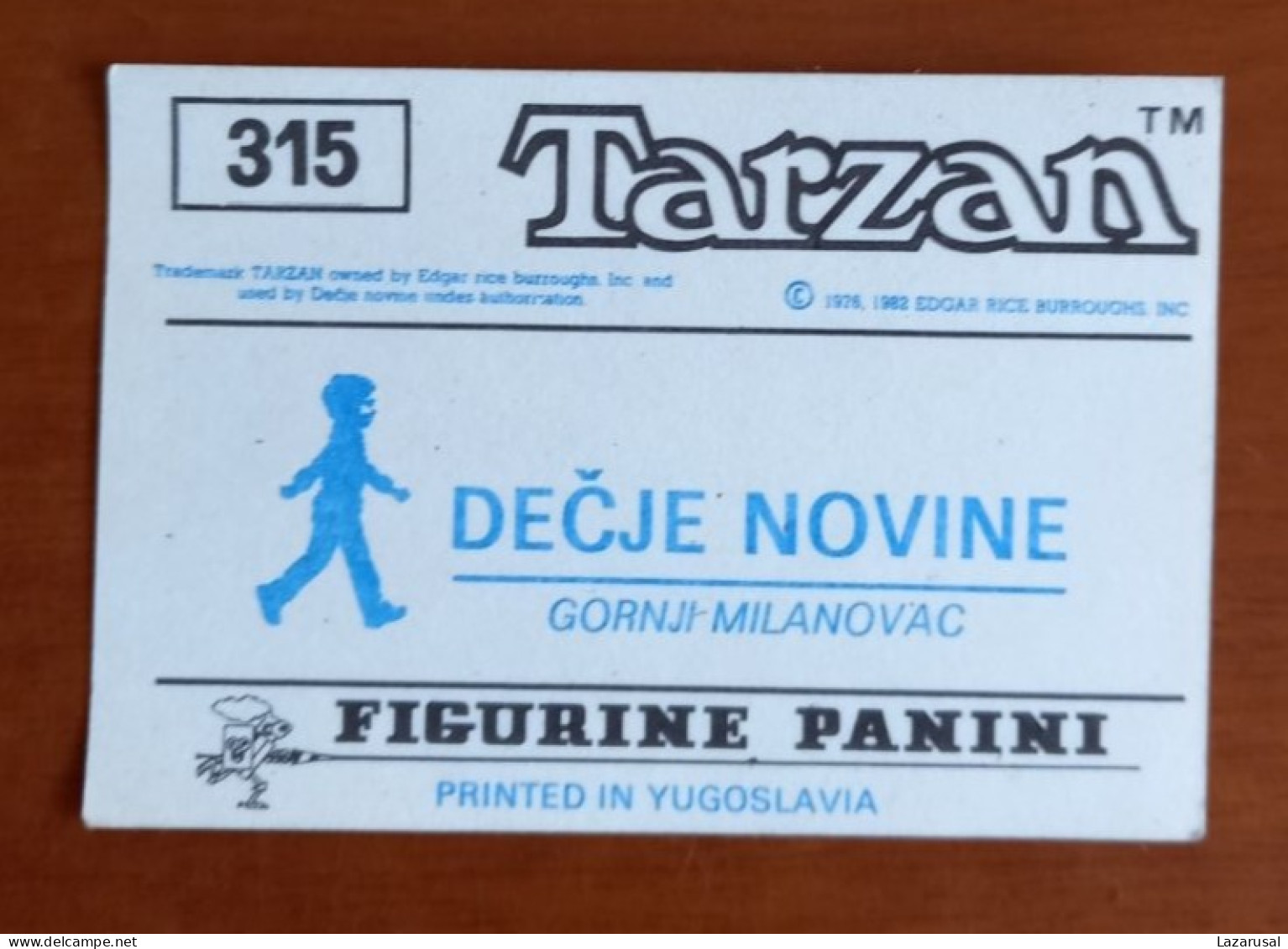 #14 TARZAN Panini Sticker (Printed In Yugoslavia - Decje Novine) RARE - Altri & Non Classificati