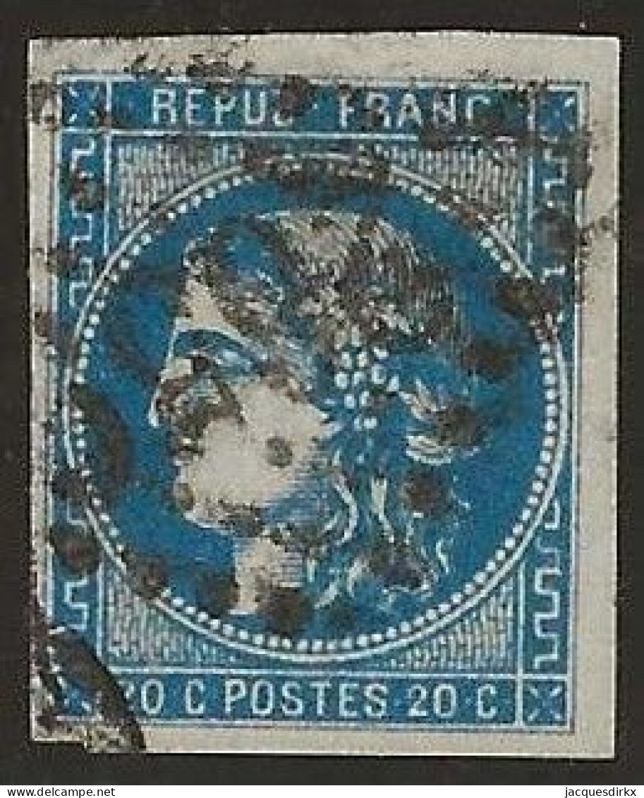 France  .  Y&T   .   46 B  (2 Scans)   .    O  .     Oblitéré - 1870 Bordeaux Printing