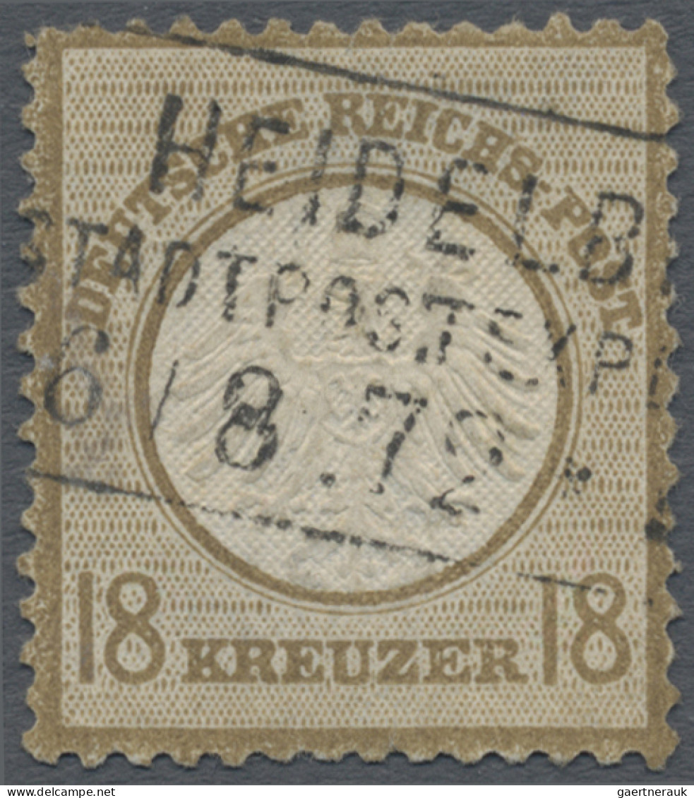 Deutsches Reich - Brustschild: 1872, Kleiner Brustschild 18 Kr. Ockerbraun, Entw - Oblitérés