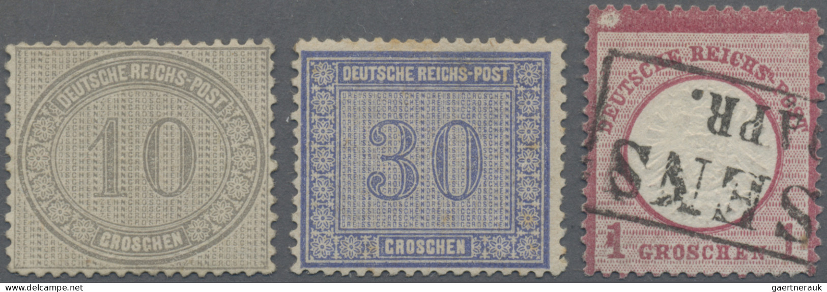 Deutsches Reich - Brustschild: 1872 Innendienstmarken 10 Gr. Und 30 Gr. Ungebrau - Oblitérés