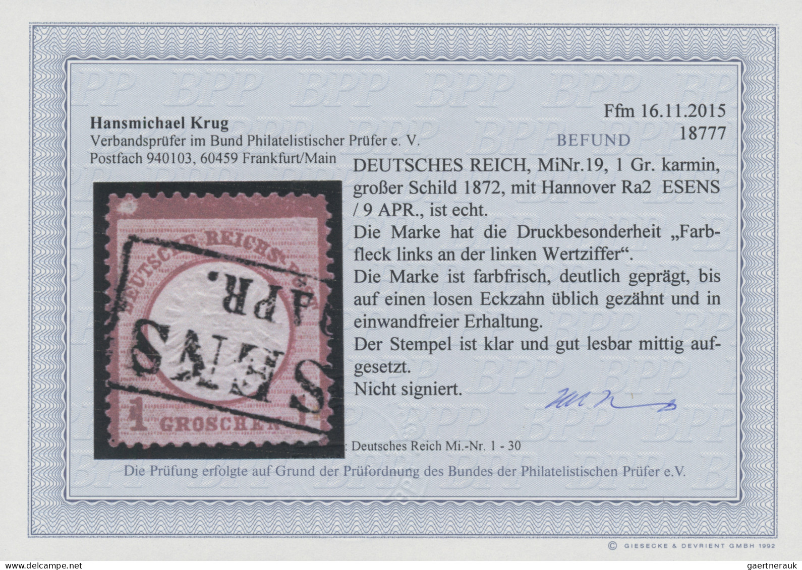 Deutsches Reich - Brustschild: 1872 Innendienstmarken 10 Gr. Und 30 Gr. Ungebrau - Oblitérés