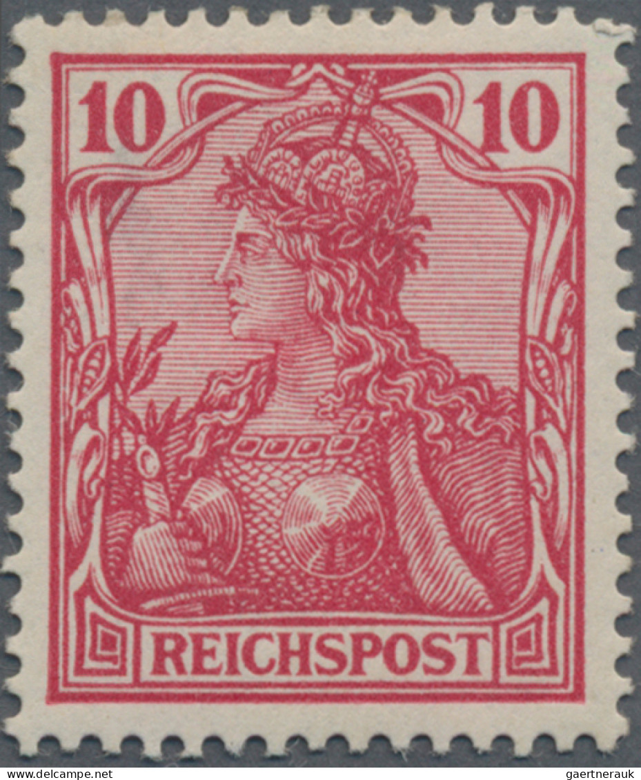 Deutsches Reich - Germania: 1900, 10 Pf Germania In Der Seltenen B-Farbe (dunkel - Neufs