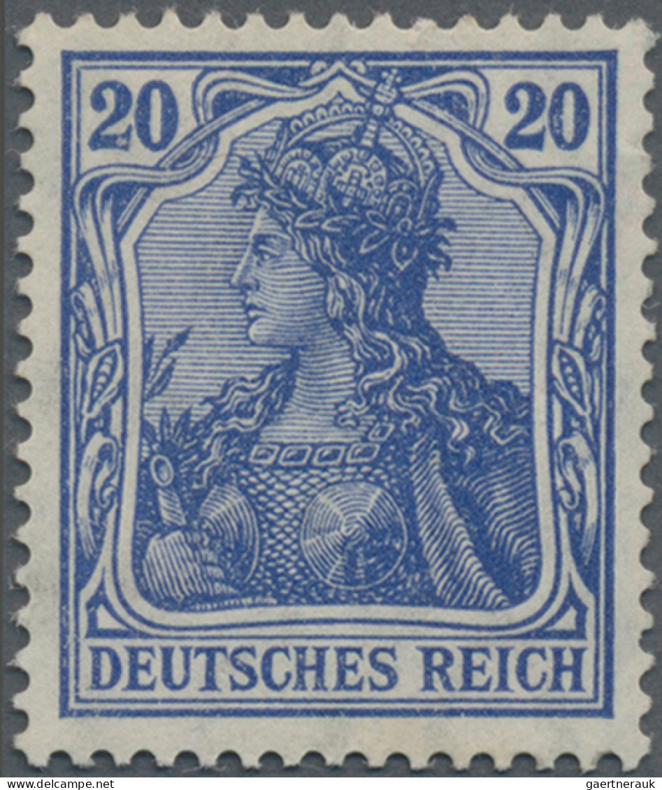 Deutsches Reich - Germania: 1915, 20 Pf Violettultramarin Im Kriegsdruck, Ungebr - Neufs