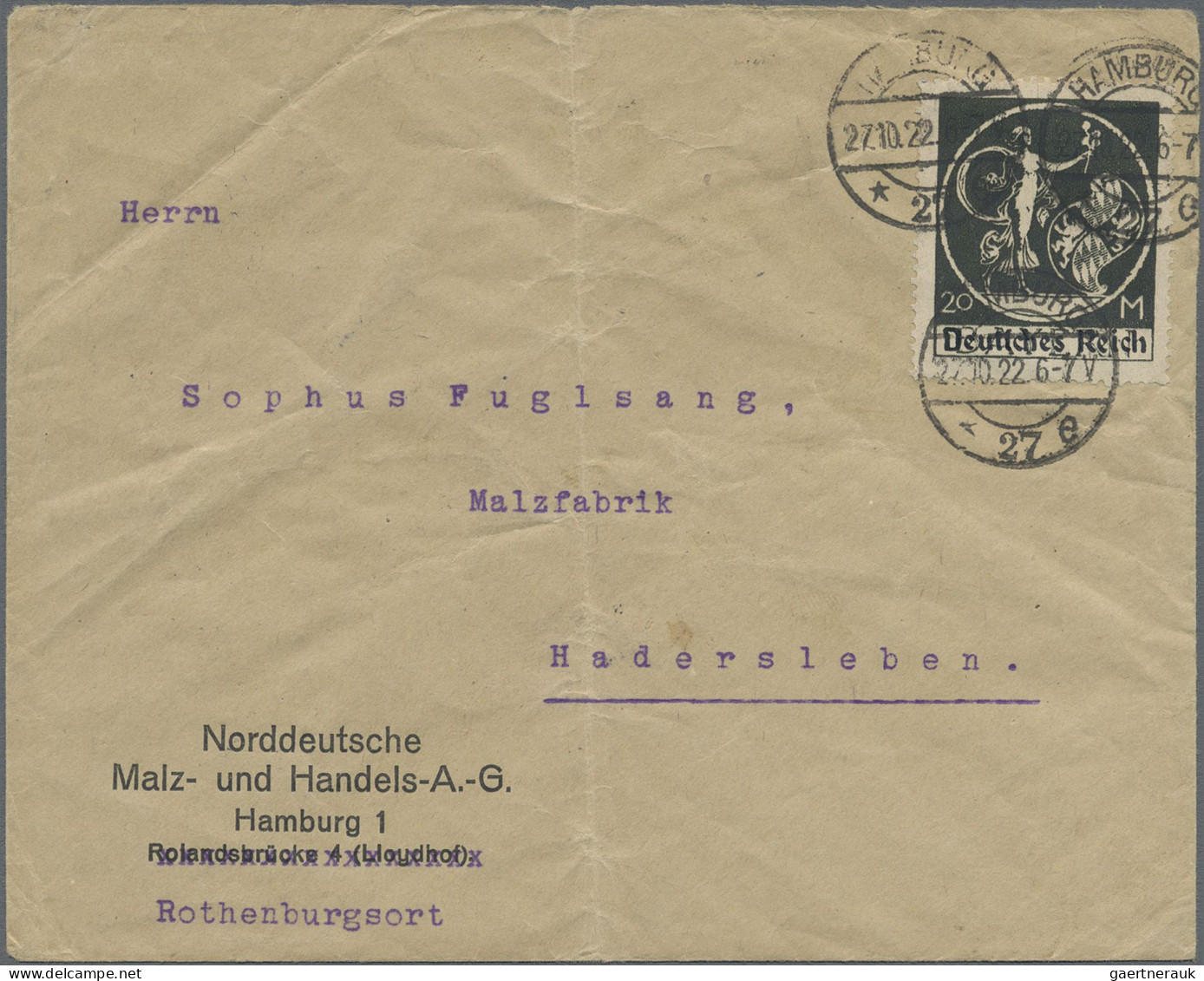 Deutsches Reich - Inflation: 1920, Bayern-Abschied 20 Mark Schwarz Als Portogere - Lettres & Documents