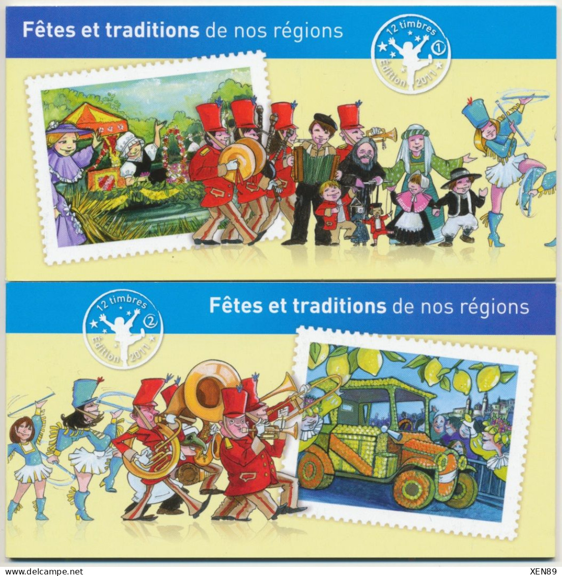 2011 - 2 Carnets - C 566 & 578 Neufs ** - Fêtes Et Traditions De Nos Régions I & II - Markenheftchen