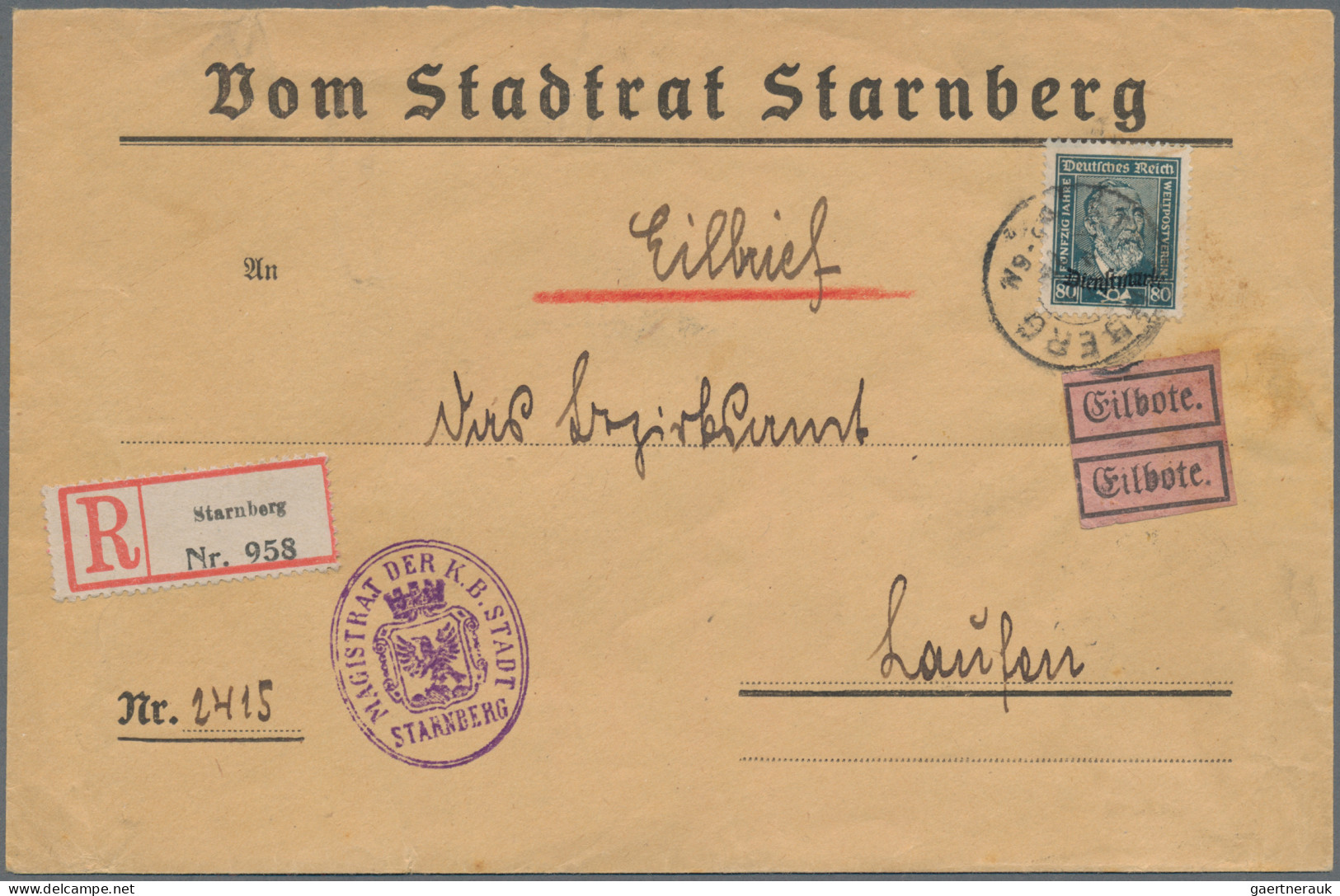 Deutsches Reich - Dienstmarken: 1925, Dienstmarke 80 Pf. Heinrich Von Stephan Ei - Officials