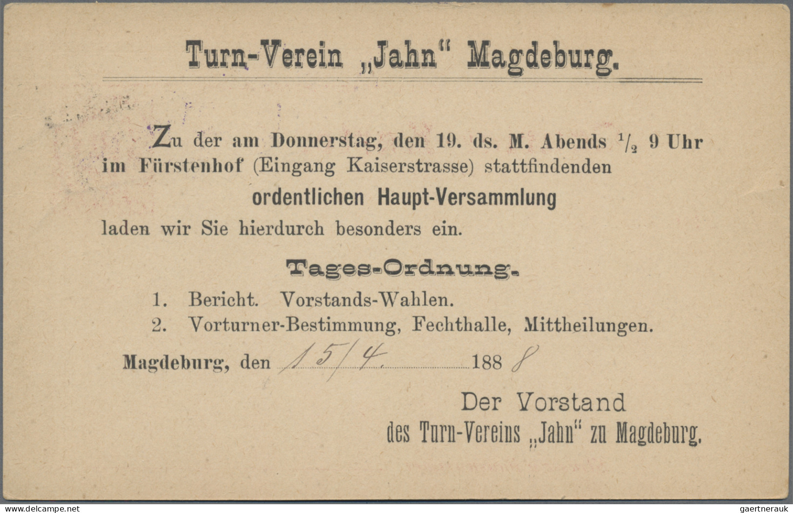 Deutsches Reich - Privatpost (Stadtpost): MAGDEBURG/Courier/1888, 1 1/2 + 1 1/2 - Correos Privados & Locales