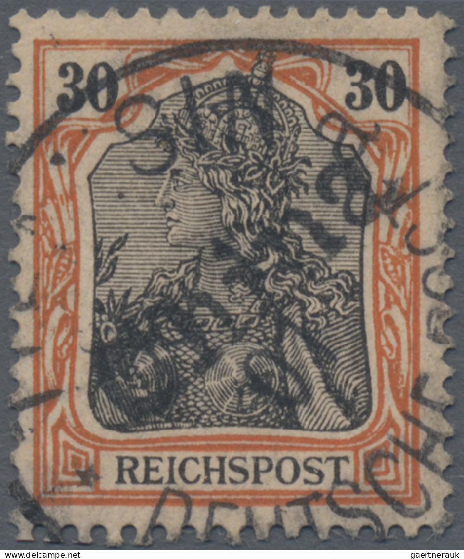 Deutsche Post In China: 1901, 30 Pfg. Orange/schwarz Auf Mattgelblichorange Mit - Chine (bureaux)