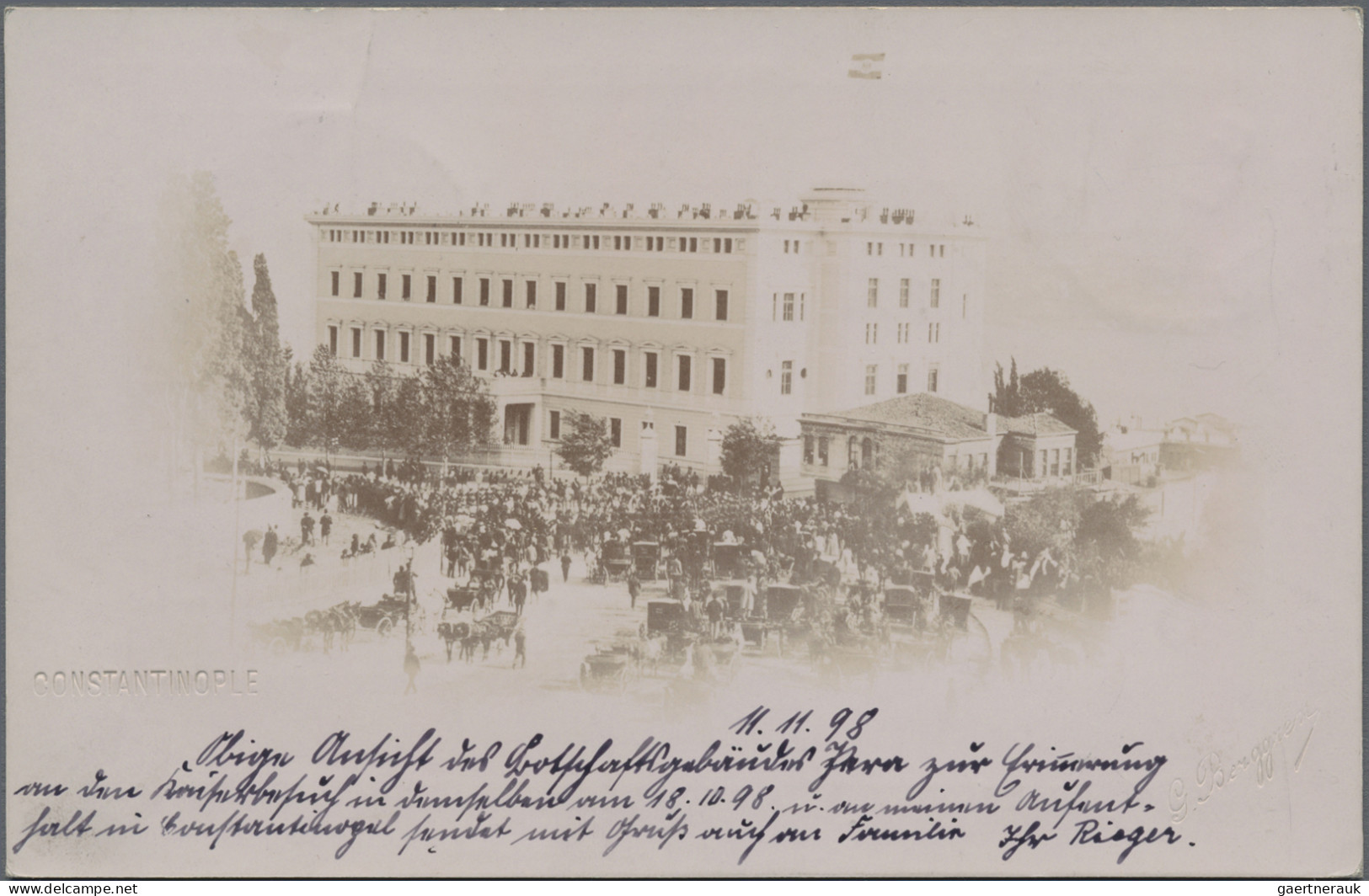 Deutsche Post In Der Türkei: 1898 Ansichtskarte Von Konstantinopel Eingeschriebe - Turquie (bureaux)