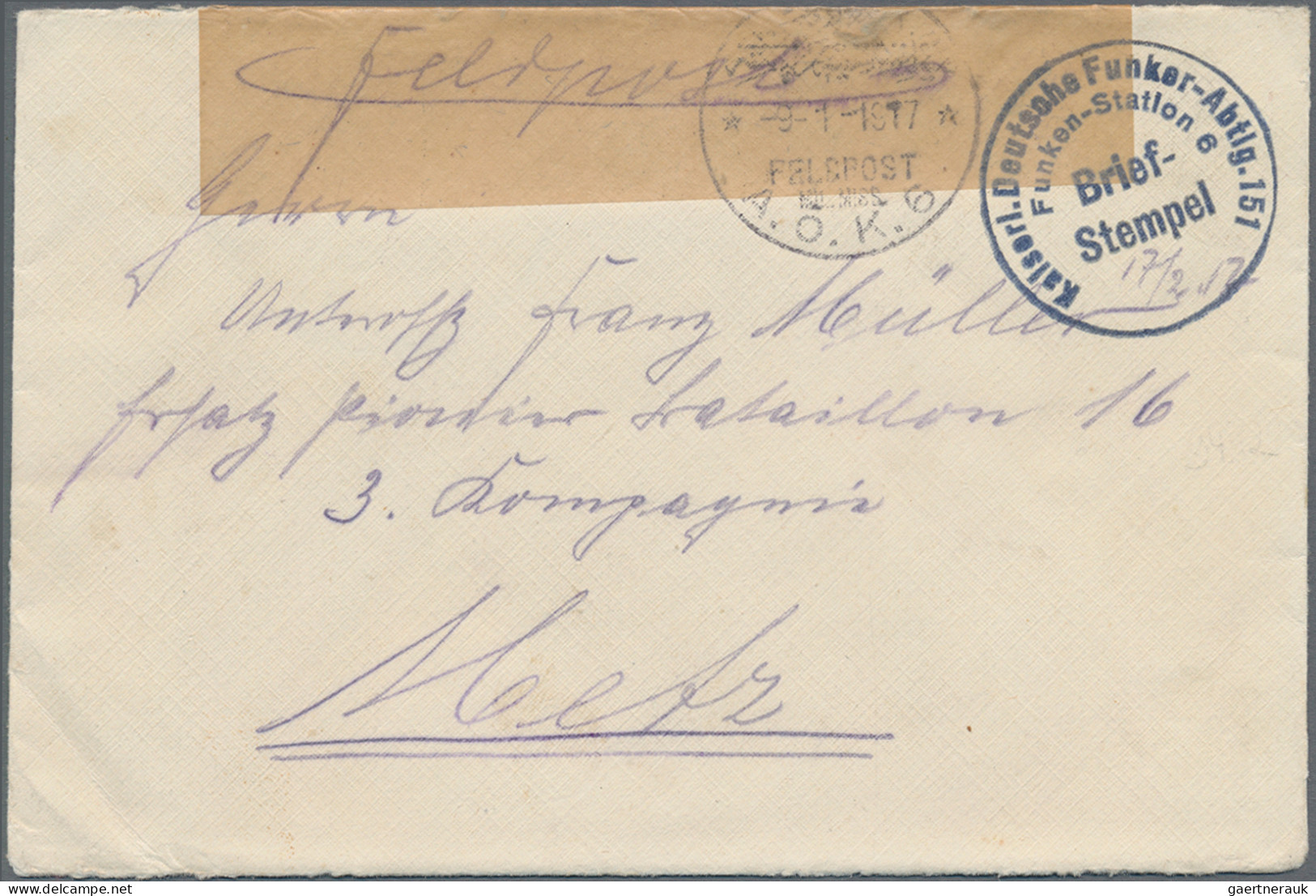 Militärmission: 1916/17, Zwei FP-Belege Mit Stempel MIL.MISS.ALEPPO Bzw. A.O.K.6 - Turkse Rijk (kantoren)