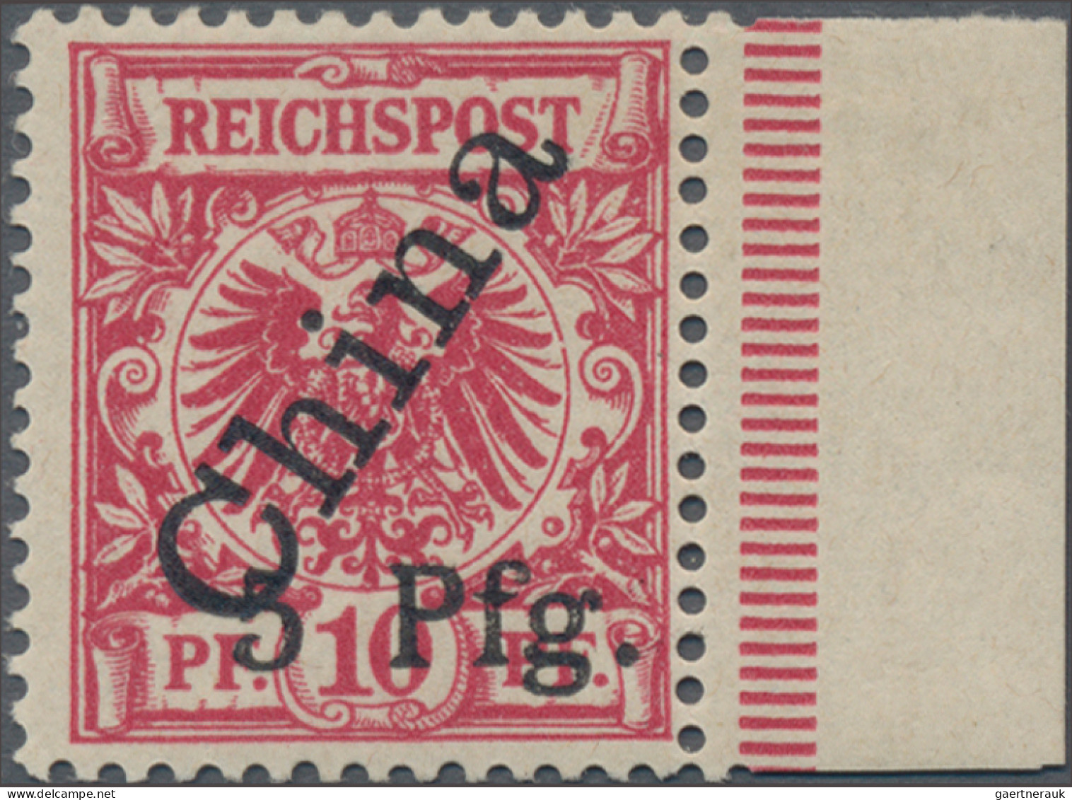 Deutsche Kolonien - Kiautschou: 1900, 5 Pfg. A.10 Pfg. Krone/Adler Rot Mit Steil - Kiautchou