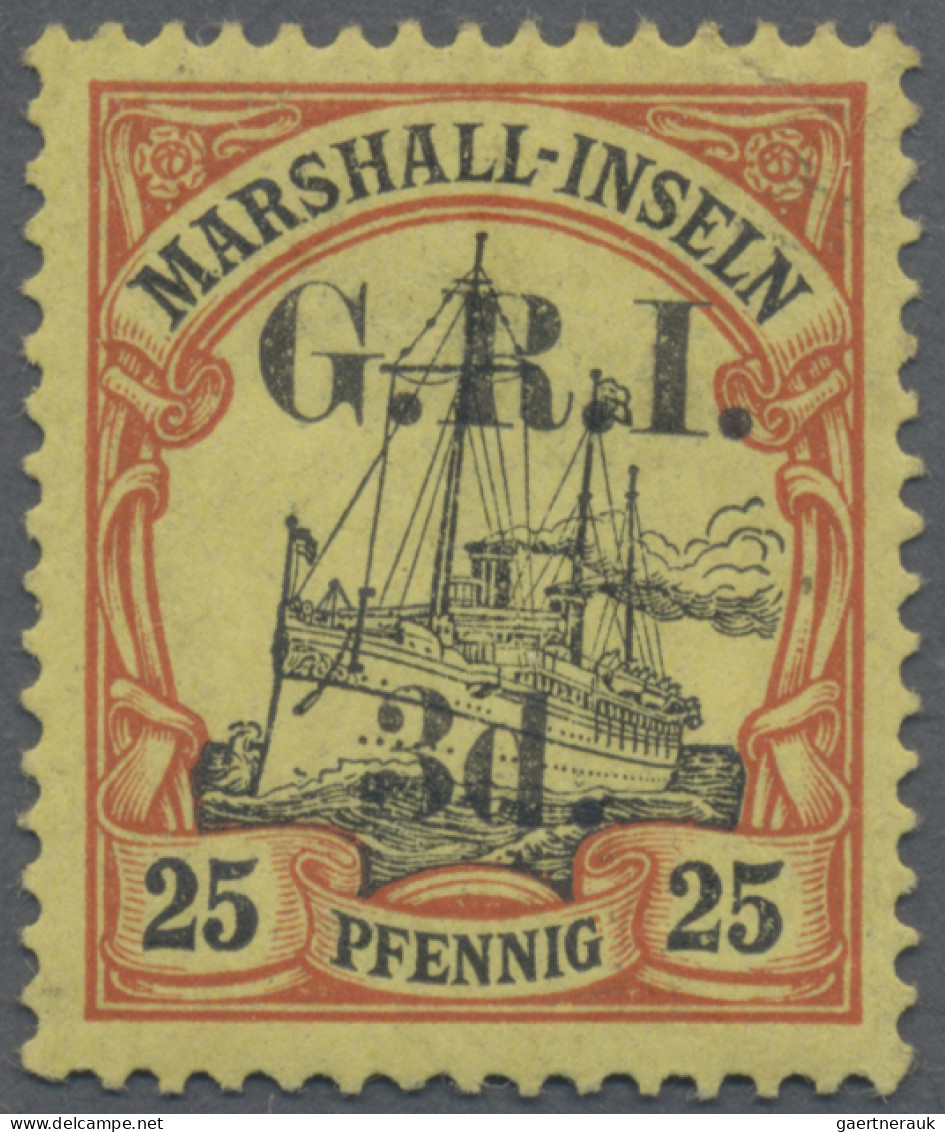 Deutsche Kolonien - Marshall-Inseln - Britische Besetzung: 1914 "G.R.I. 3d." Auf - Marshalleilanden