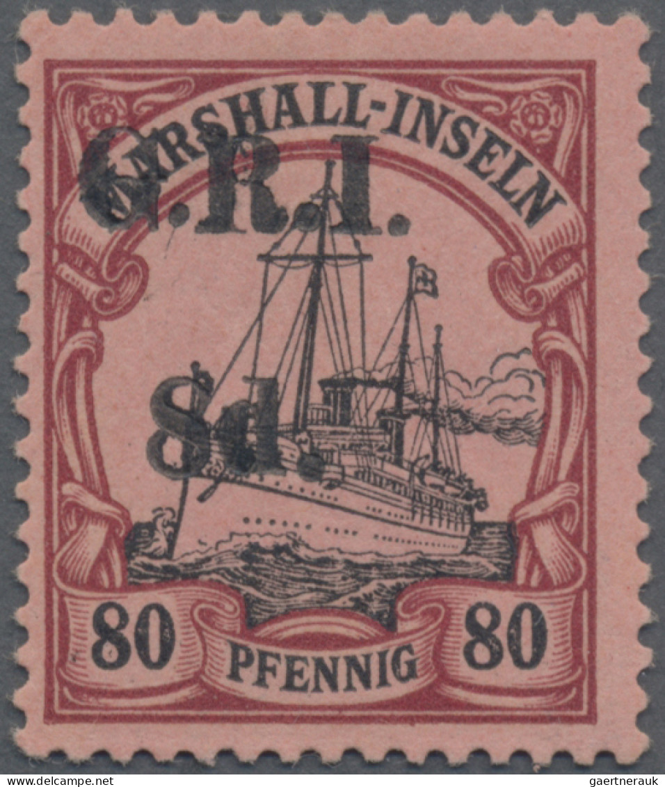 Deutsche Kolonien - Marshall-Inseln - Britische Besetzung: 1914 "G.R.I./8d." Auf - Marshall