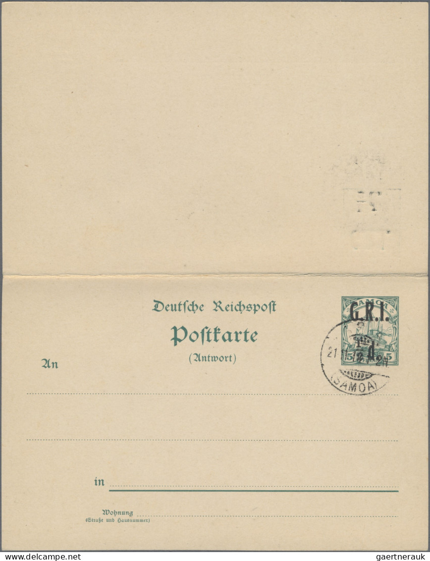 Deutsche Kolonien - Samoa - Britische Besetzung - Ganzsachen: 1914, Beide Doppel - Samoa