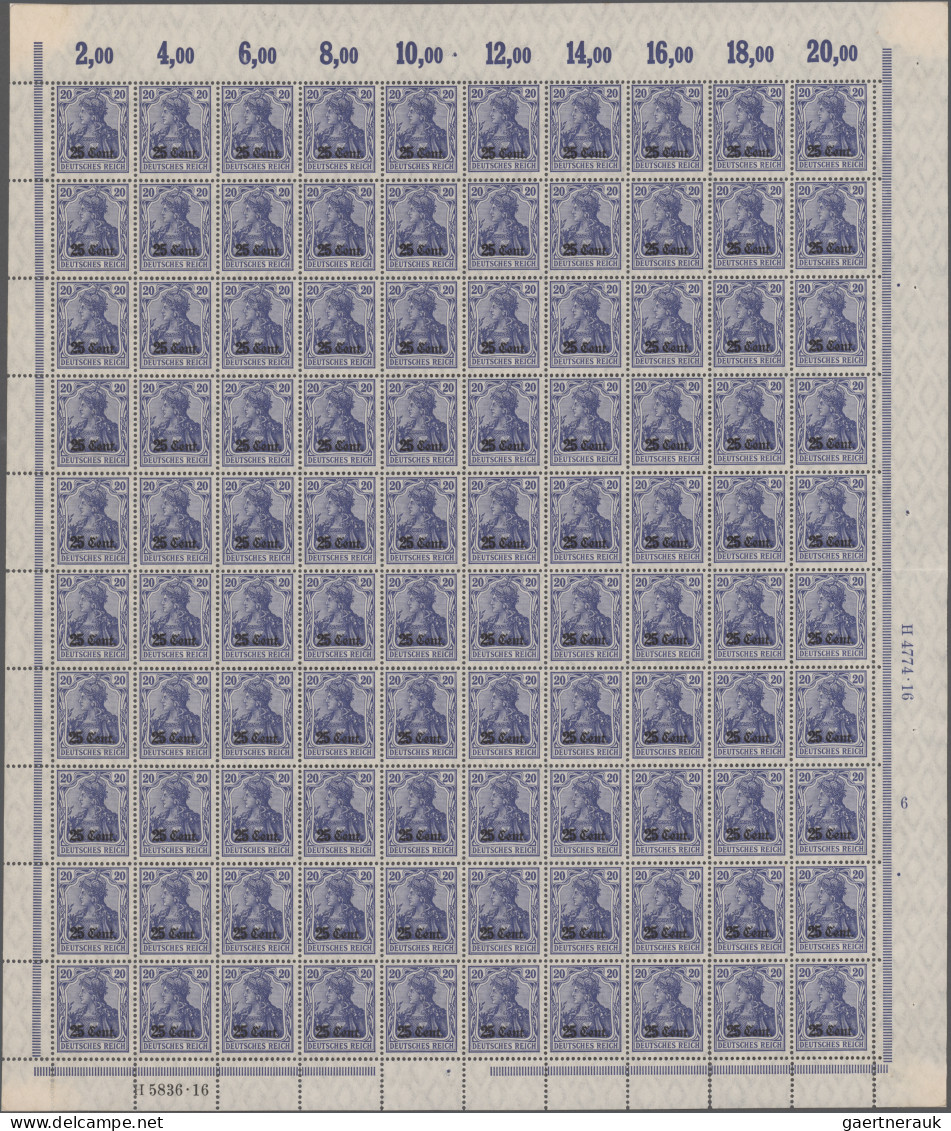 Deutsche Besetzung I. WK: Etappengebiet West: 1916, 25 C Auf 20 Pf Lilaultramari - Occupation 1914-18