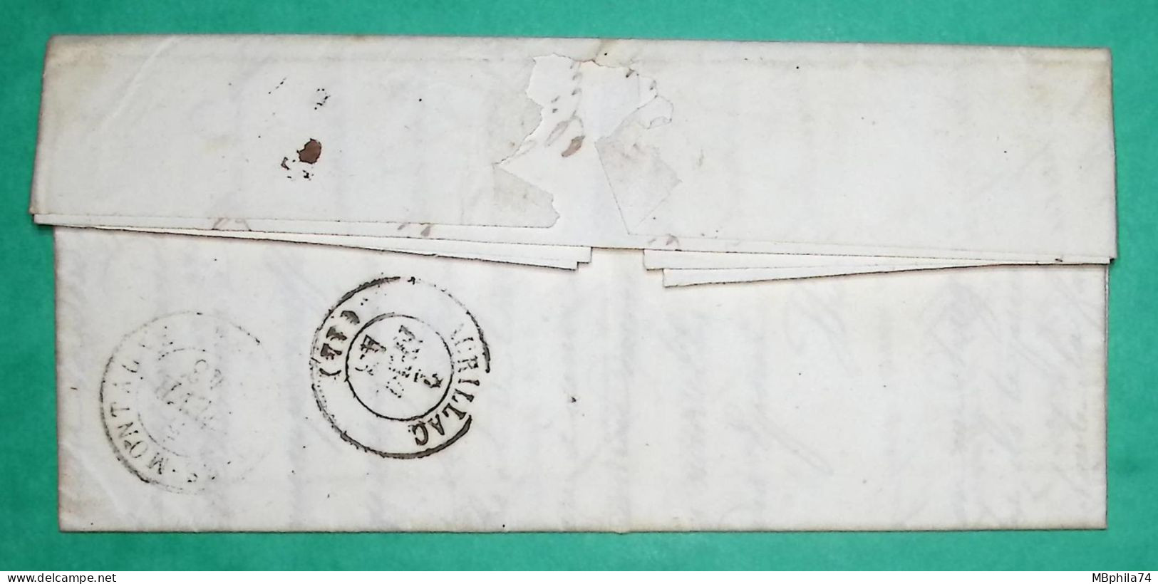 CAD TYPE 14 ARGENTAT CORREZE DECIME RURAL A IDENTIFIER POUR MARIAC CANTAL 1843 LETTRE COVER FRANCE - 1801-1848: Voorlopers XIX